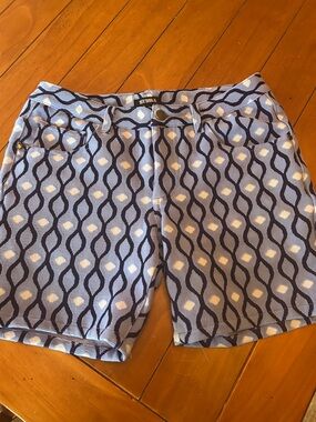 Steele Jacquard Stretch Shorts Men’s Size 28 Blue Knit Chainlink Chino